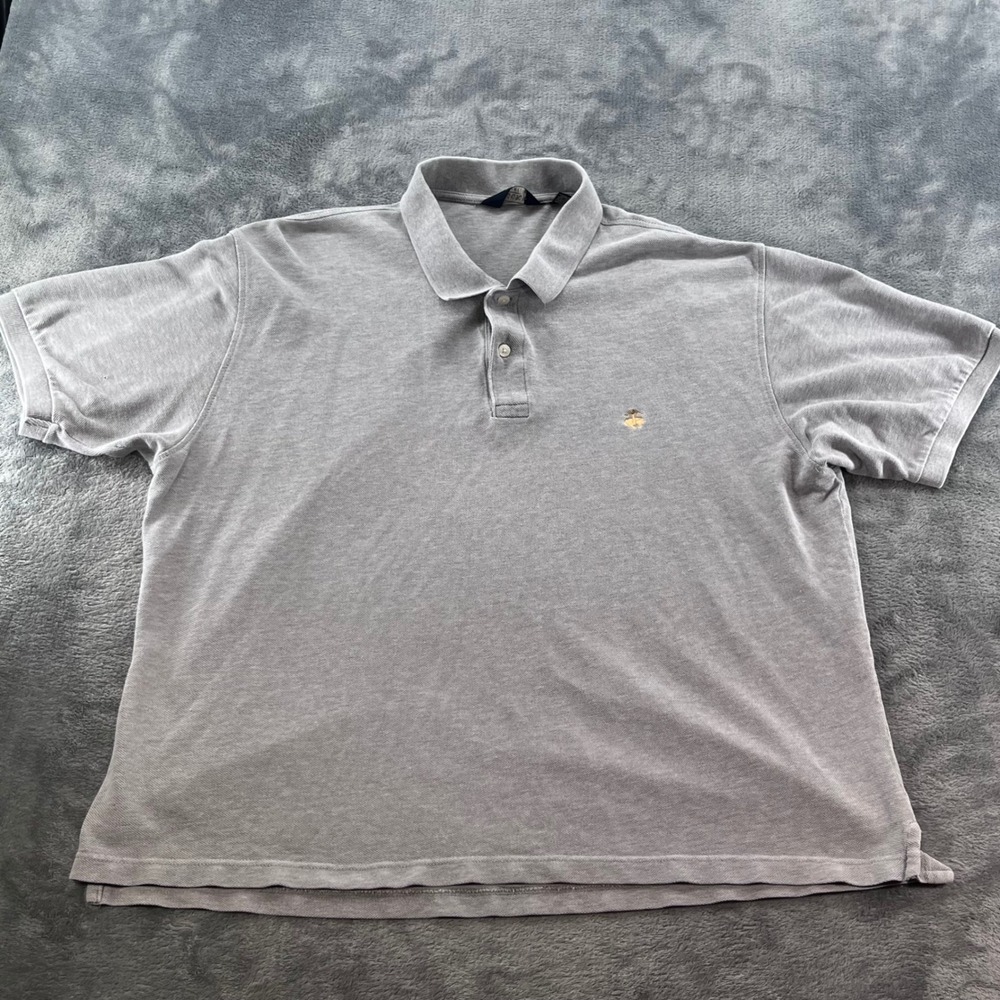 Brooks Brothers Sport Mens Large Grey Cotton Pique Short Sleeve Polo Shirt L